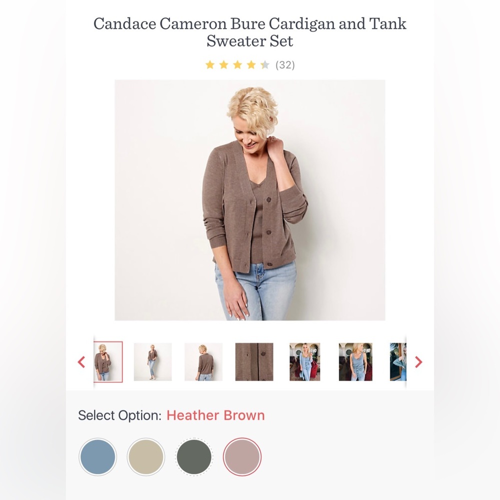 Candace Cameron Bure Cardigan and Tank Sweater Set